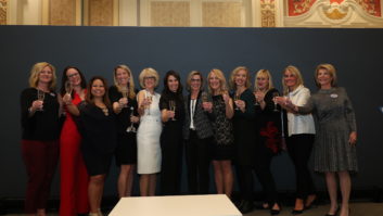 WiCT 2020 honorees and volunteers raise a glass to women in tech at CES 2020.