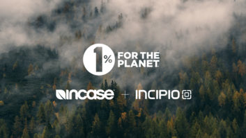 Graphic showing the logos of 1% for the planet, incase, and incipio