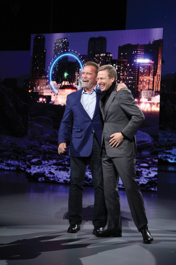 Arnold Schwarzenegger and Oliver Zipse at BMW CES 2023 Press Conference