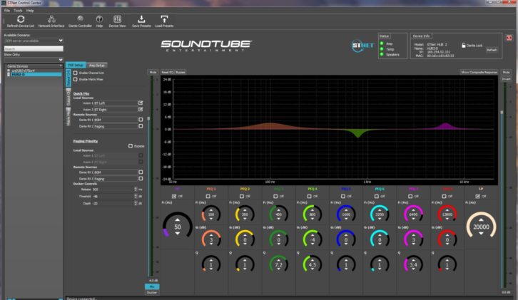STNet Control Center Main GUI Page