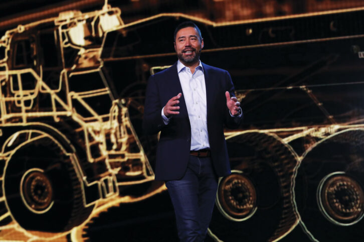 Caterpillar CEO Joe Creed at this CES Keynote