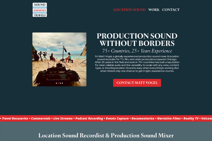 Website Design for SoundTravels.tv